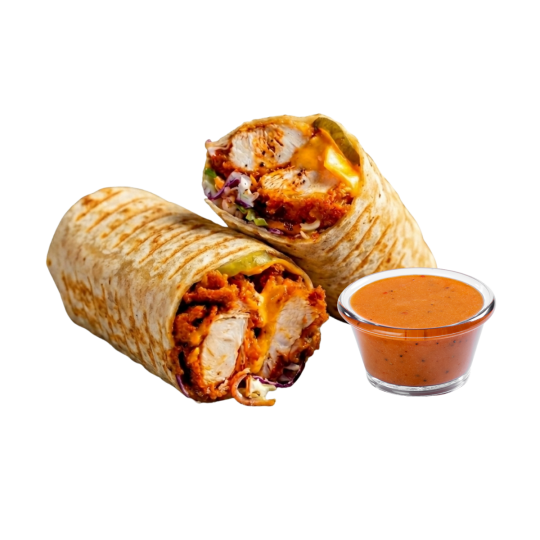 Our Menu single nashville style chicken wrap
